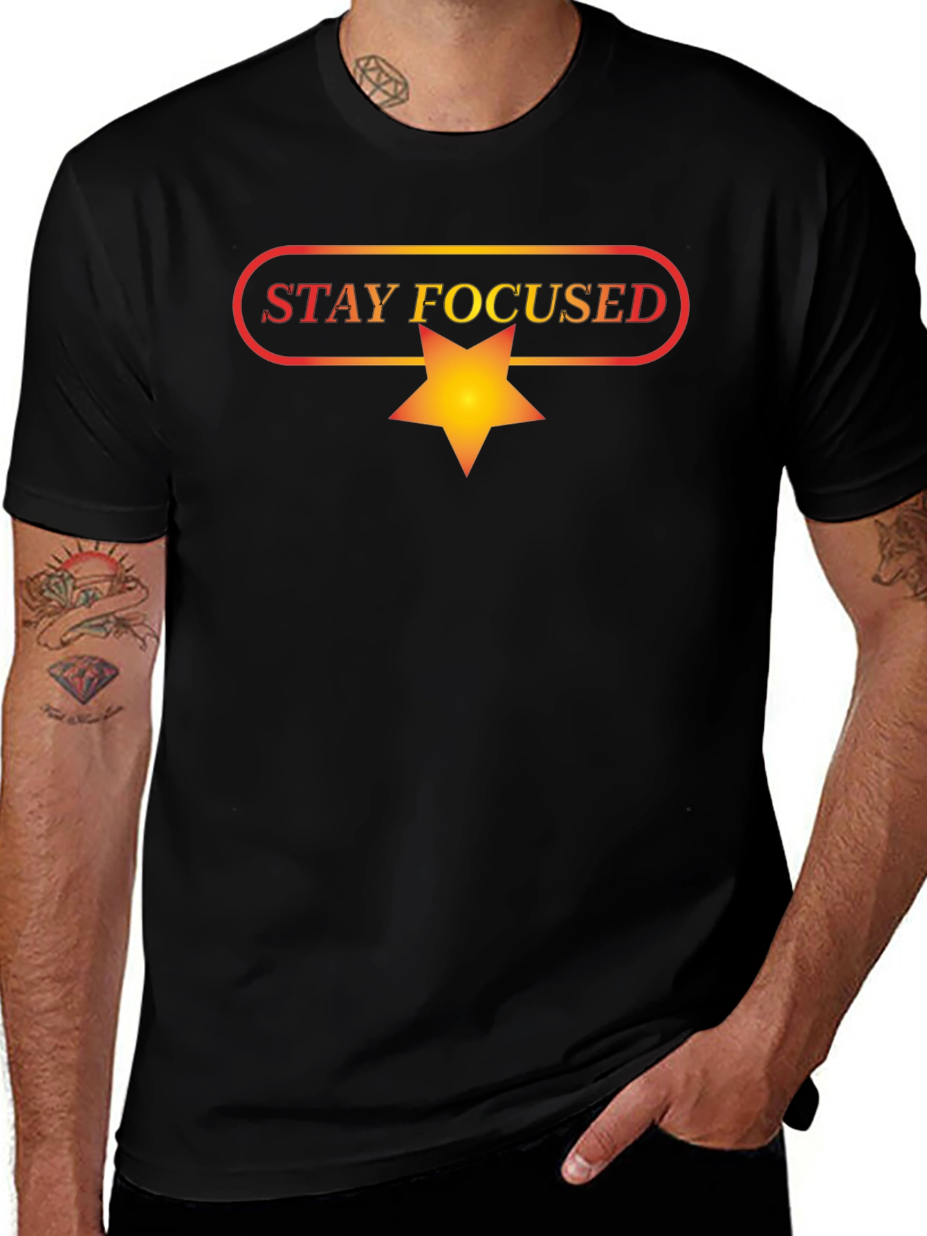 Stay Focused Black Graphic Tee