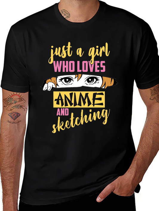 Anime Lover Graphic T-Shirt - Just A Girl Who Loves Anime