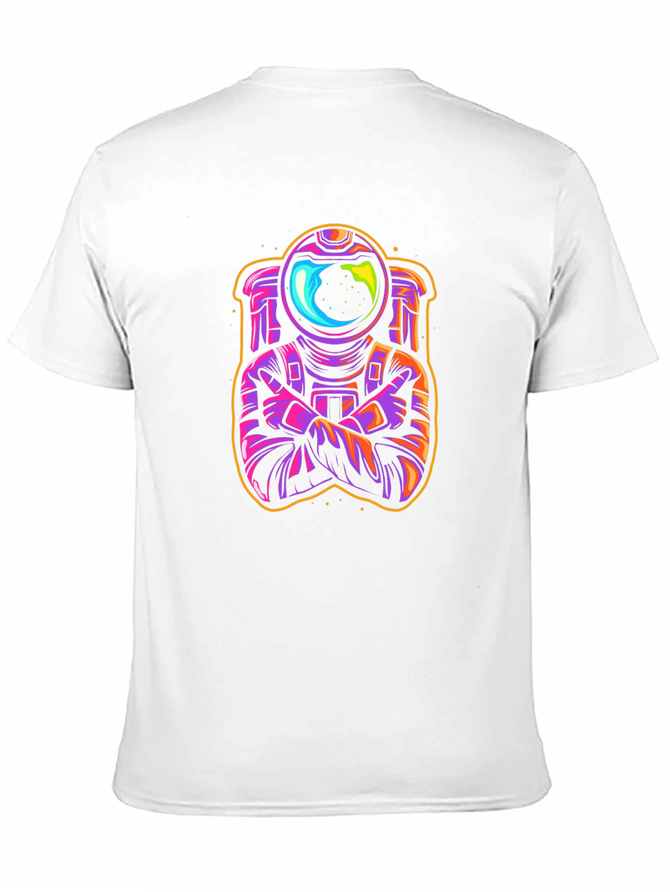 Cool Spaceman Graphic T-Shirt - Black Crew Neck Tee