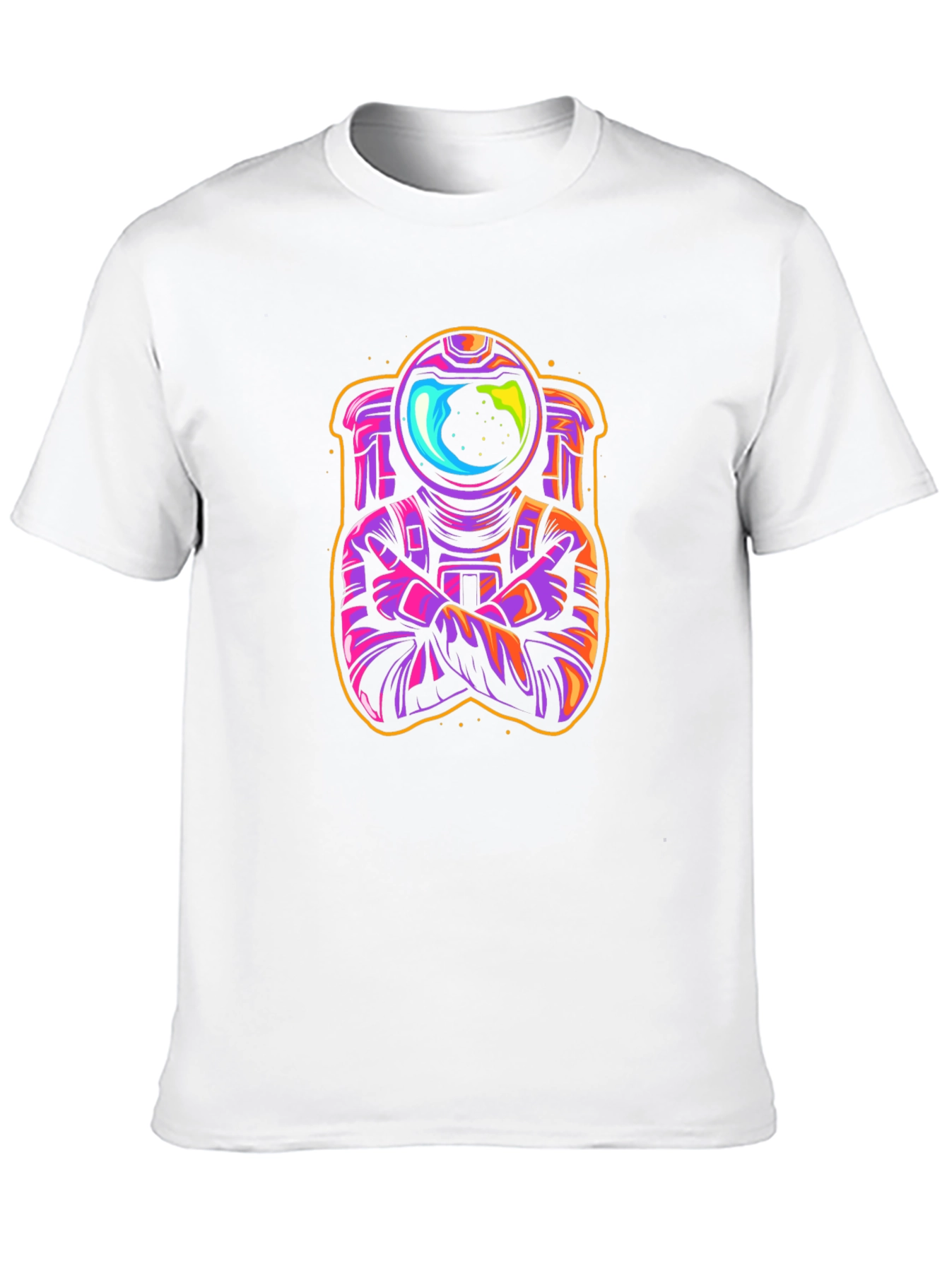 Cool Spaceman Graphic T-Shirt - Black Crew Neck Tee