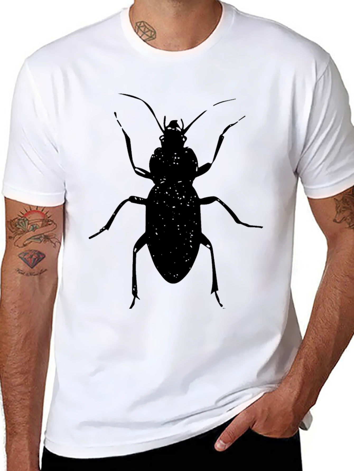 Black Beetle Graphic Tee - Mens Casual T-Shirt