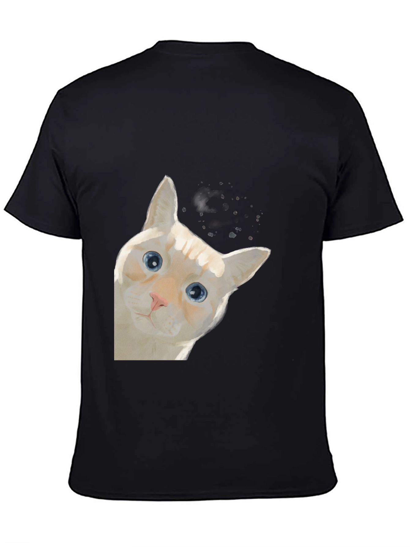 Peeking Cat Graphic T-Shirt - Unique Art Tee