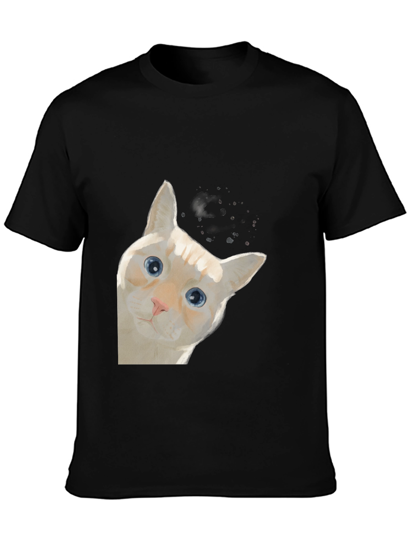 Peeking Cat Graphic T-Shirt - Unique Art Tee