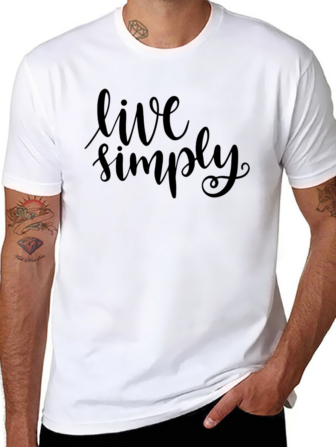 Live Simply Black Tee