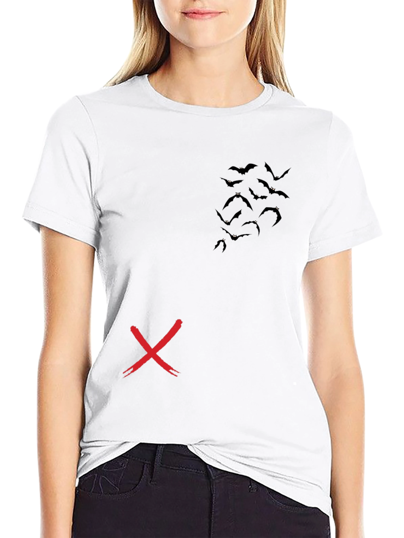 Bat Silhouette Graphic Tee - Mens Black T-Shirt