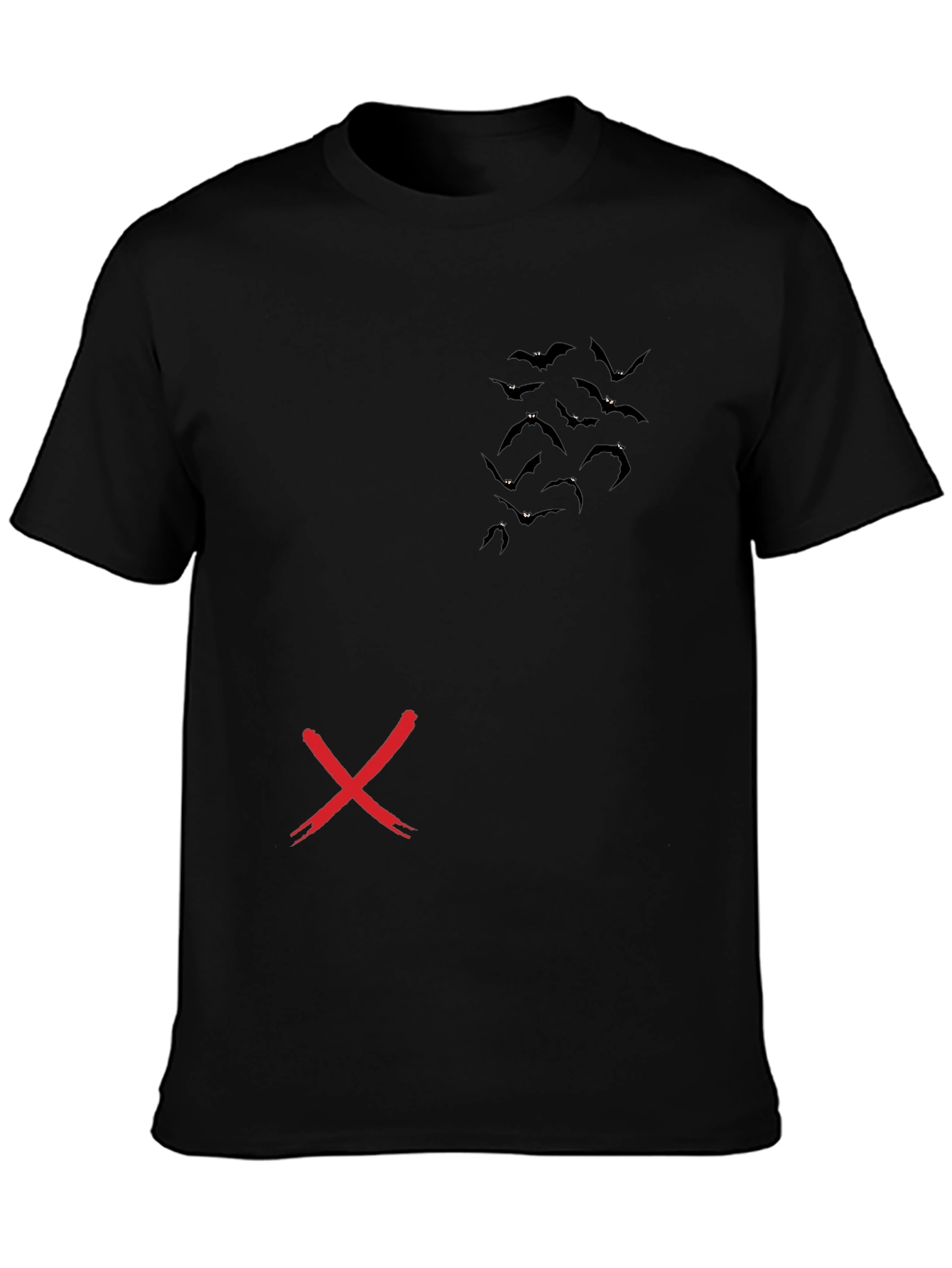 Bat Silhouette Graphic Tee - Mens Black T-Shirt