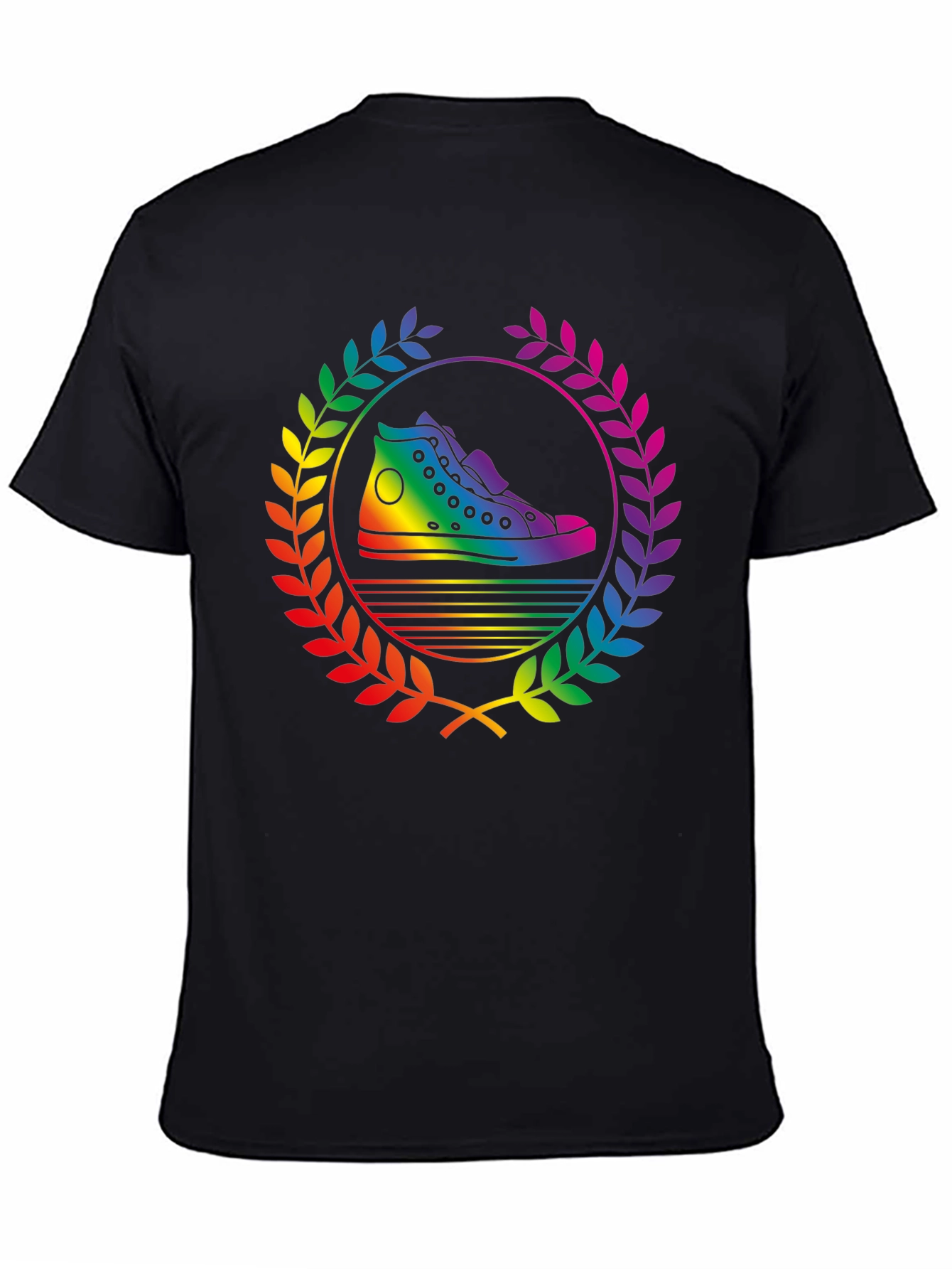 Rainbow Sneaker Laurel Wreath Black T-Shirt