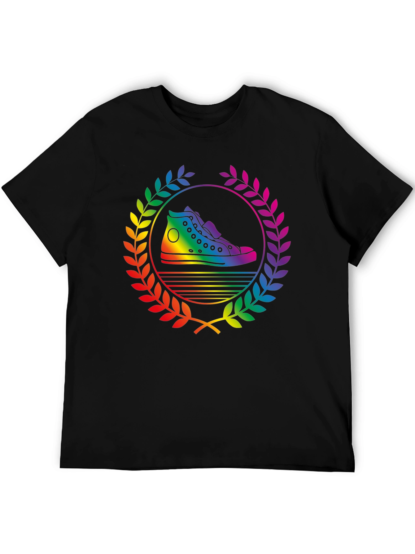 Rainbow Sneaker Laurel Wreath Black T-Shirt