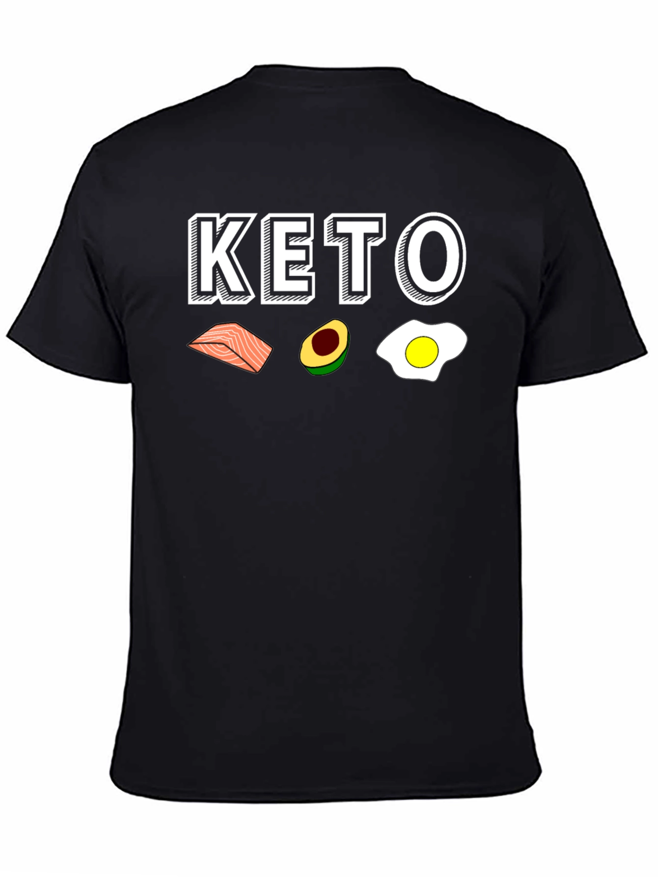 Keto Diet T-Shirt - Salmon Avocado Egg Design