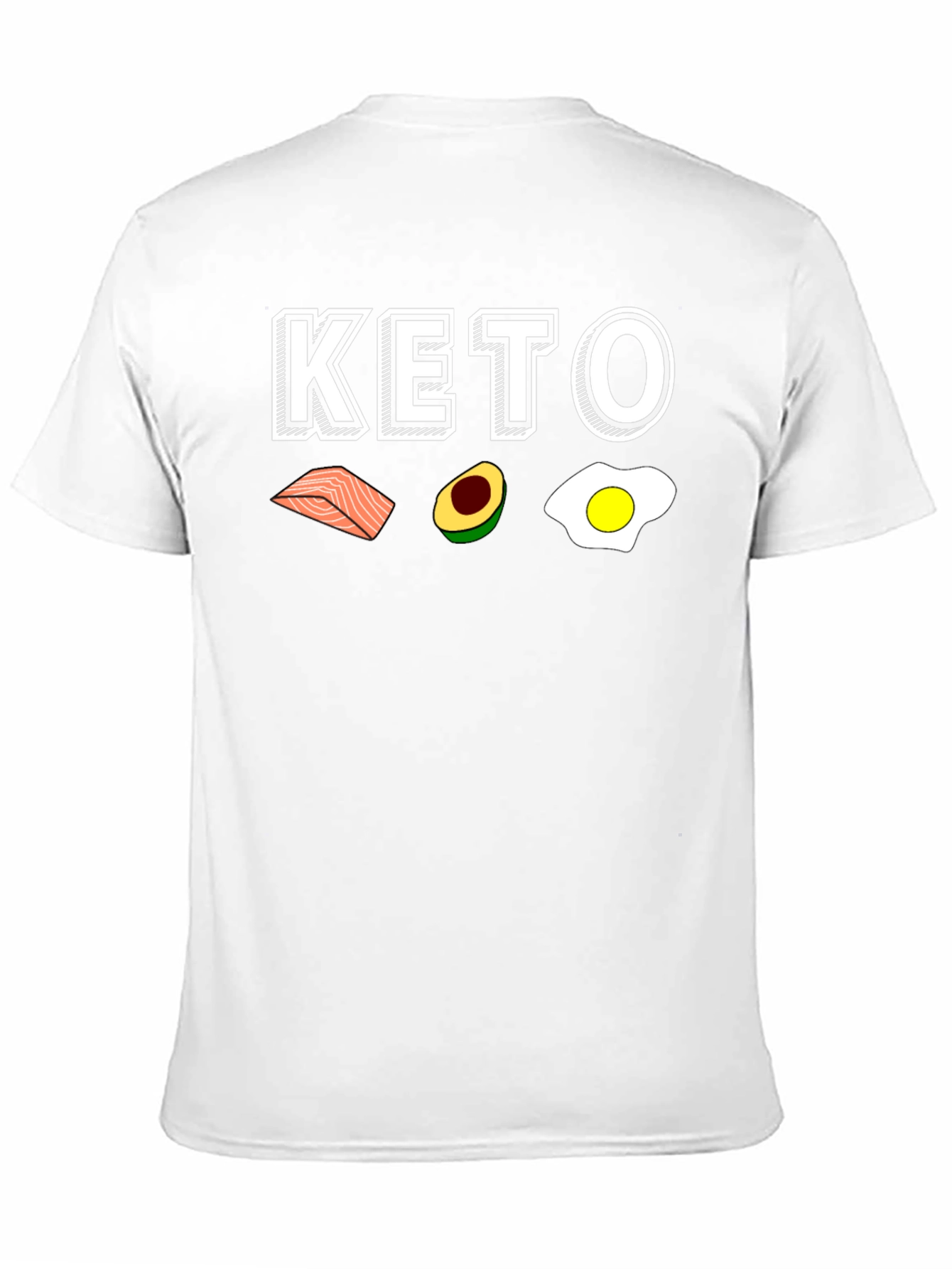 Keto Diet T-Shirt - Salmon Avocado Egg Design