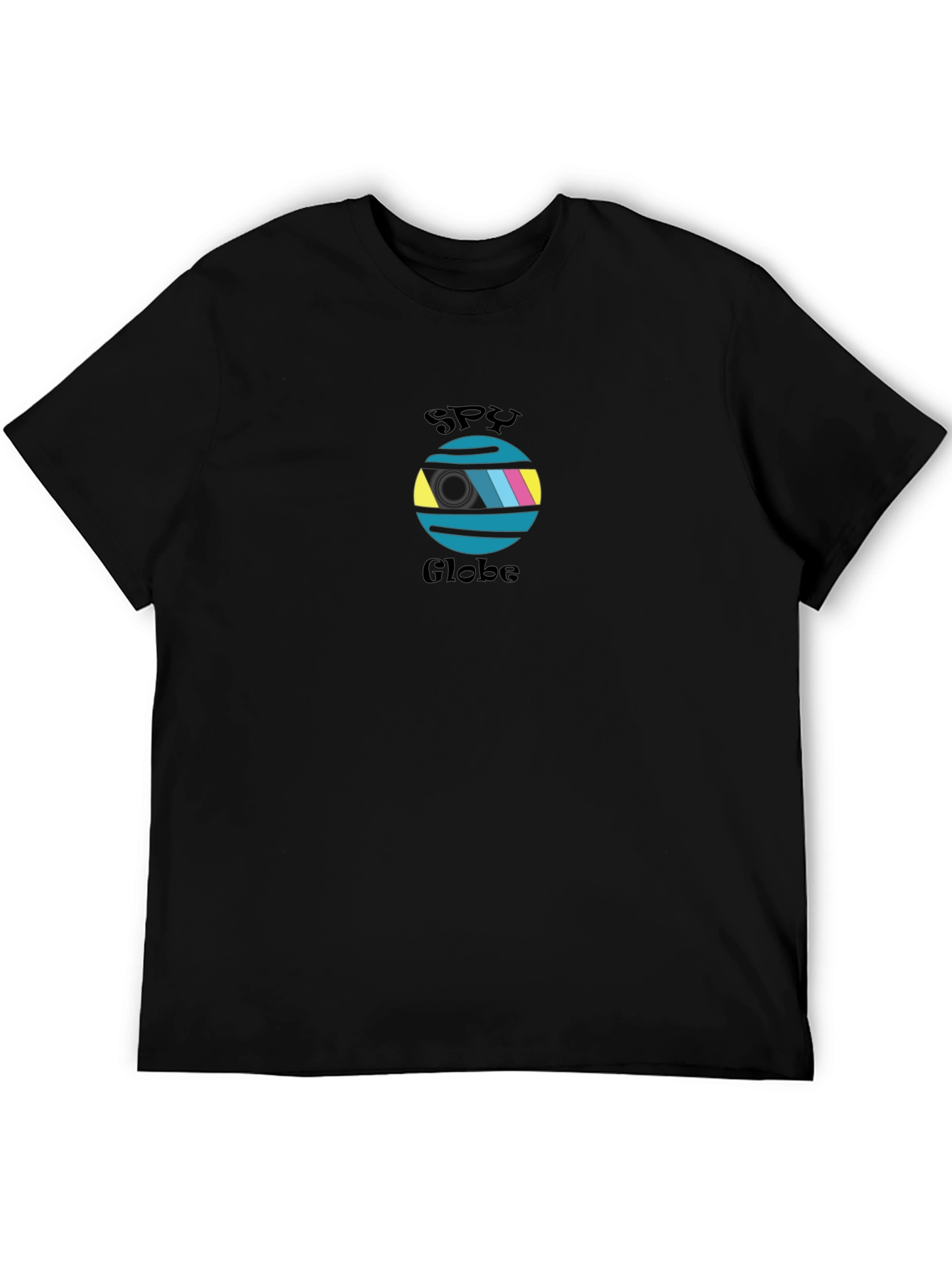 Spy Globe Graphic T-Shirt - Black Casual Tee