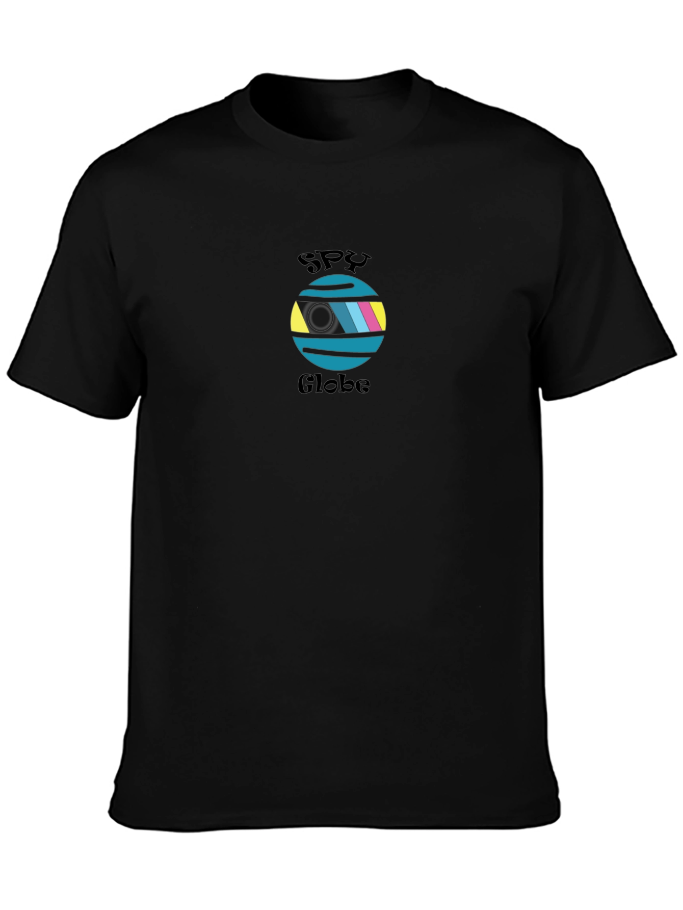 Spy Globe Graphic T-Shirt - Black Casual Tee
