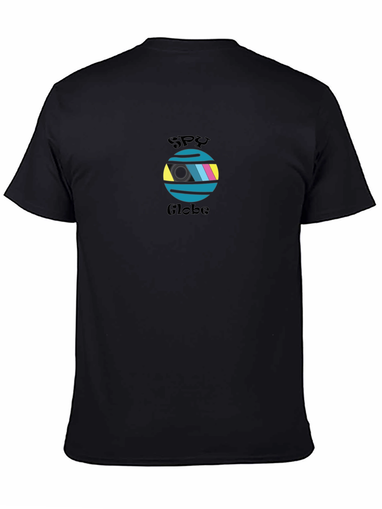 Spy Globe Graphic T-Shirt - Black Casual Tee