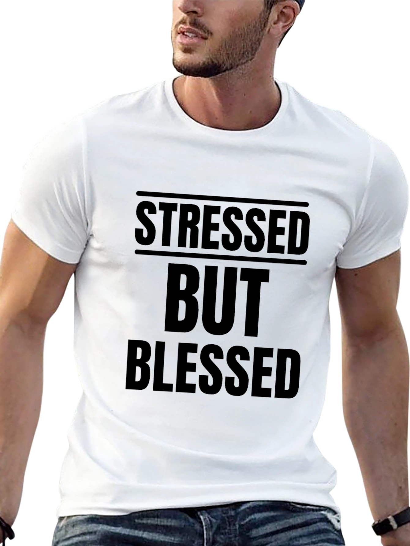 Stressed But Blessed Graphic Tee - Black