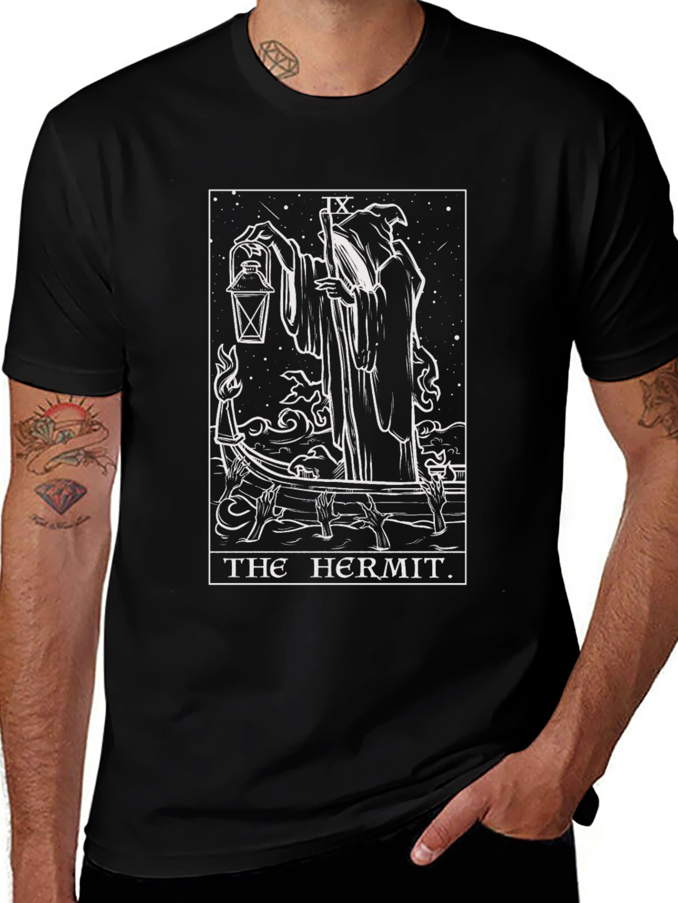 The Hermit Tarot Card Graphic T-Shirt