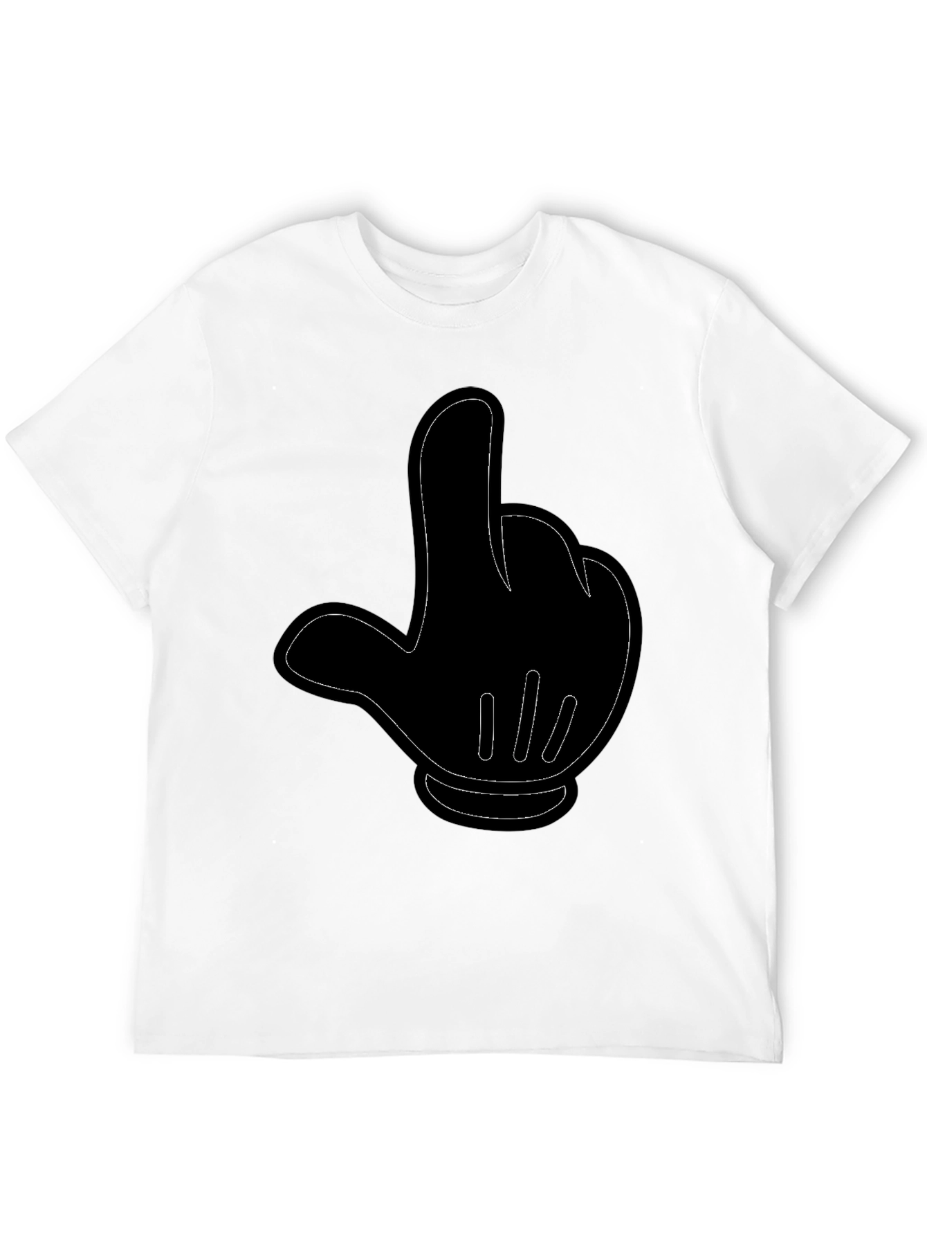 Cartoon Hand Gesture Black T-Shirt