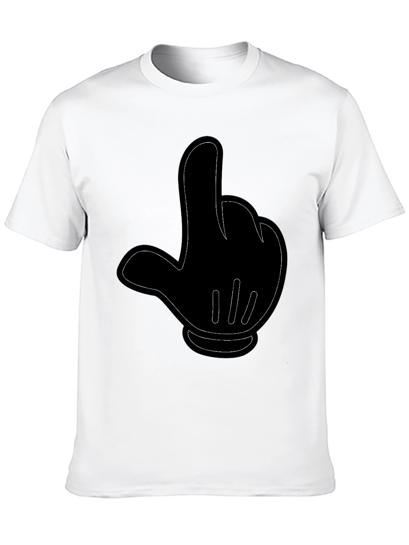 Cartoon Hand Gesture Black T-Shirt