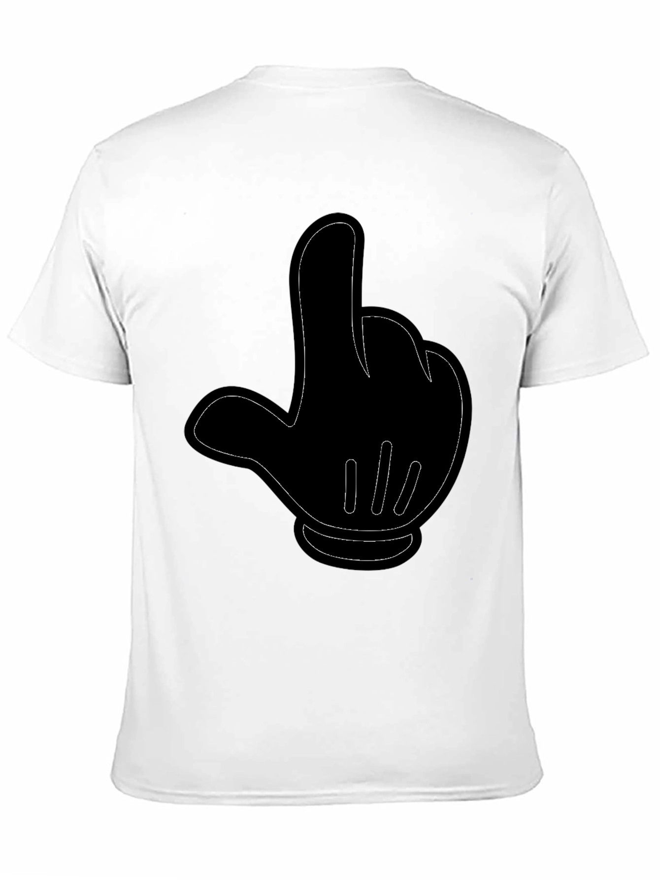 Cartoon Hand Gesture Black T-Shirt