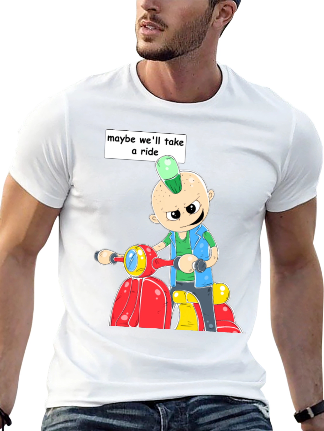Cartoon Scooter T-Shirt: Maybe Well Take A Ride