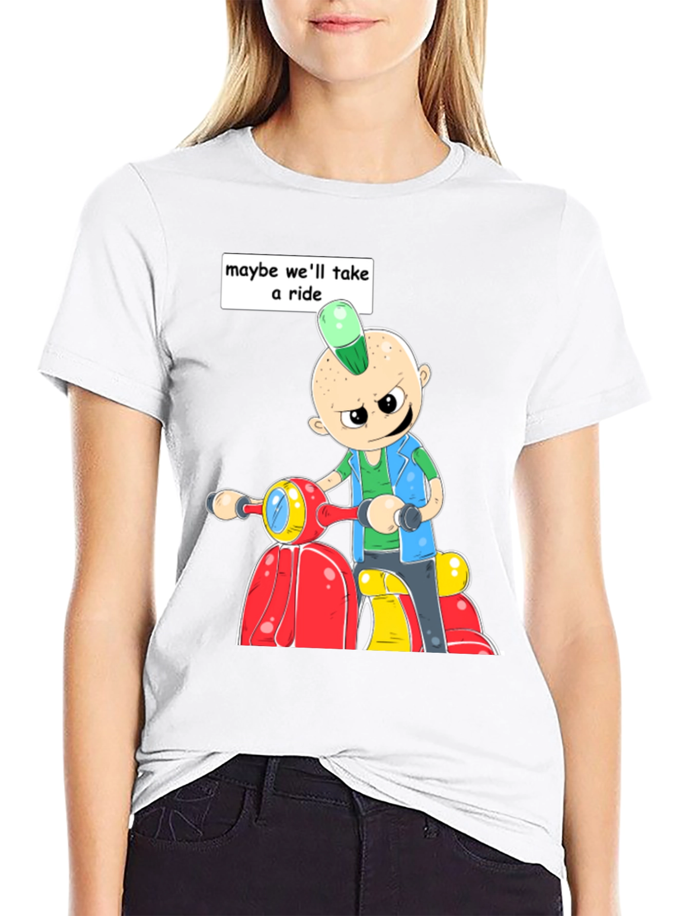 Cartoon Scooter T-Shirt: Maybe Well Take A Ride