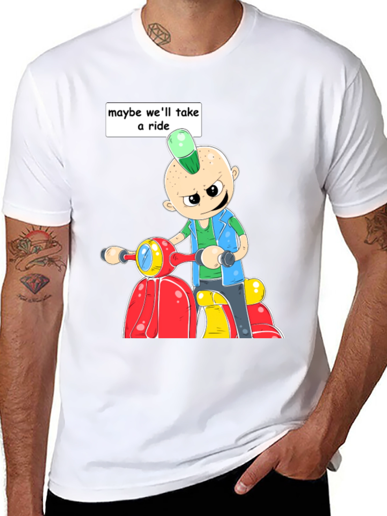 Cartoon Scooter T-Shirt: Maybe Well Take A Ride