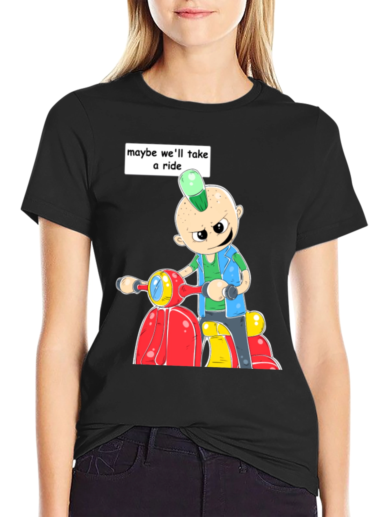 Cartoon Scooter T-Shirt: Maybe Well Take A Ride