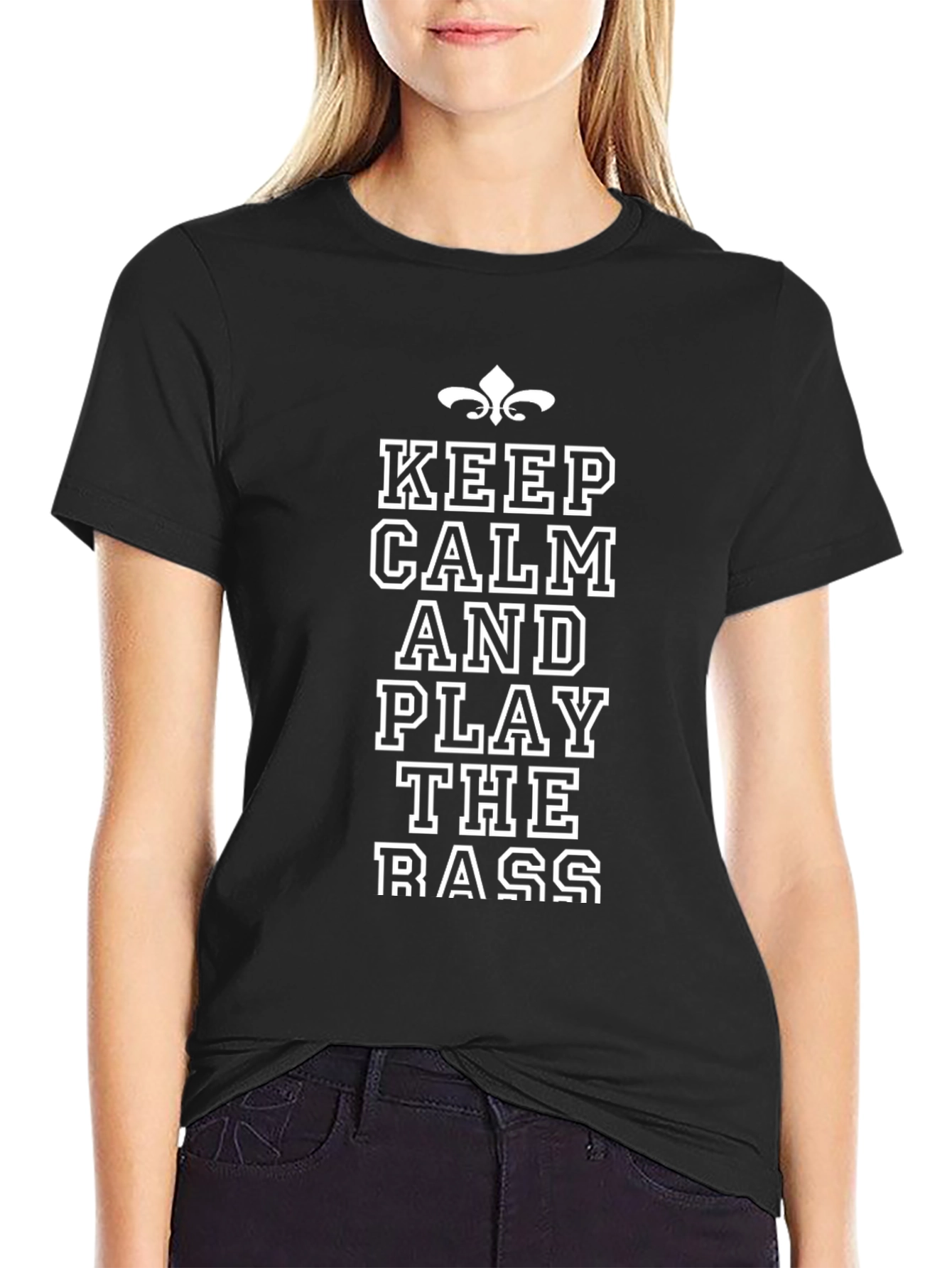 Keep Calm Play Bass Funny Graphic T-Shirt
