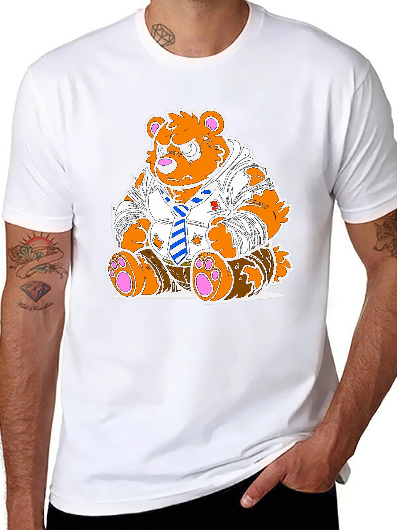 Grumpy Bear T-Shirt - Unique Cartoon Design
