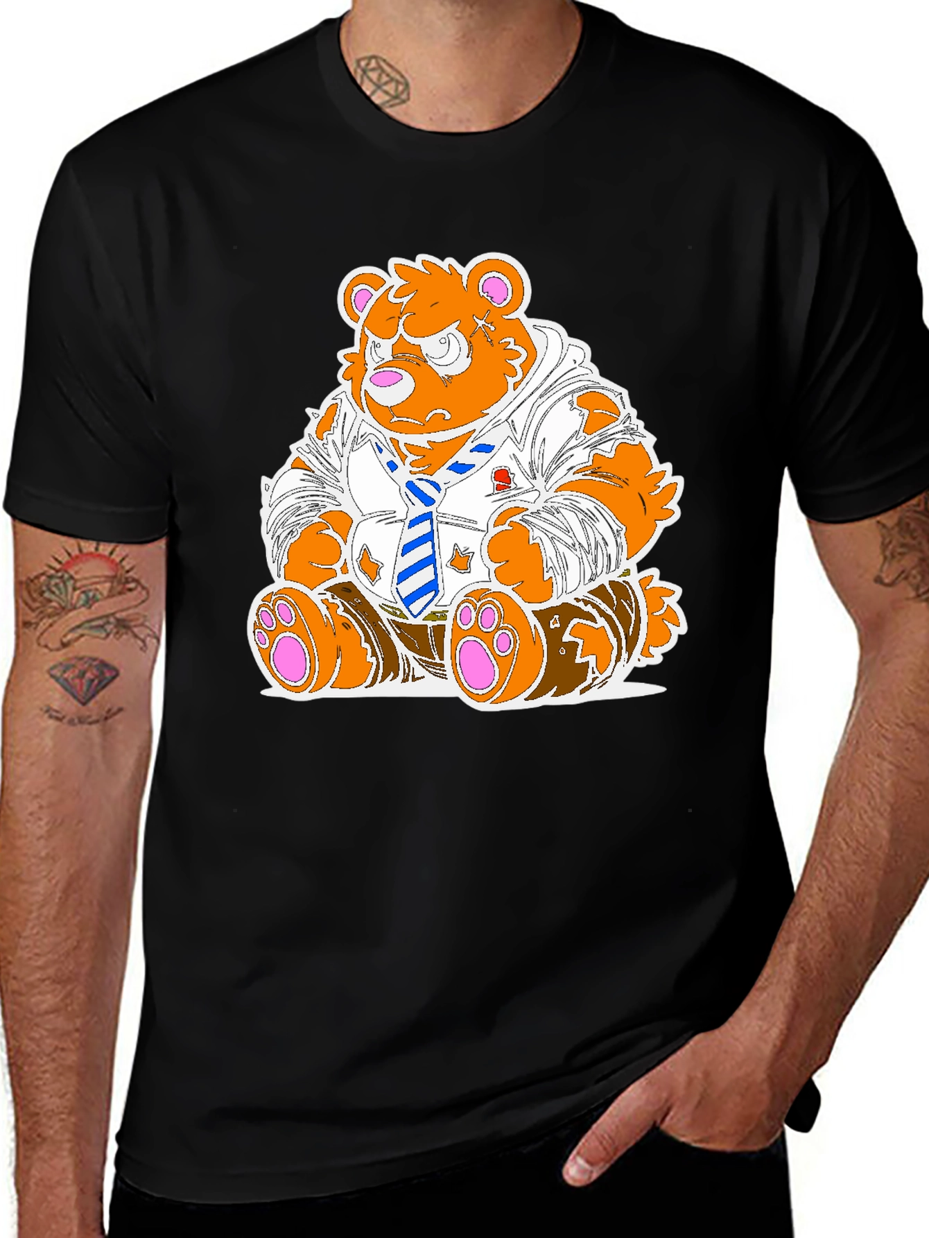 Grumpy Bear T-Shirt - Unique Cartoon Design