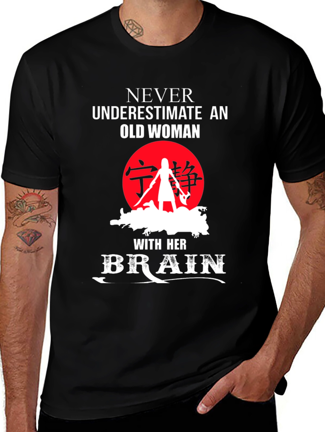 Never Underestimate Old Woman T-Shirt