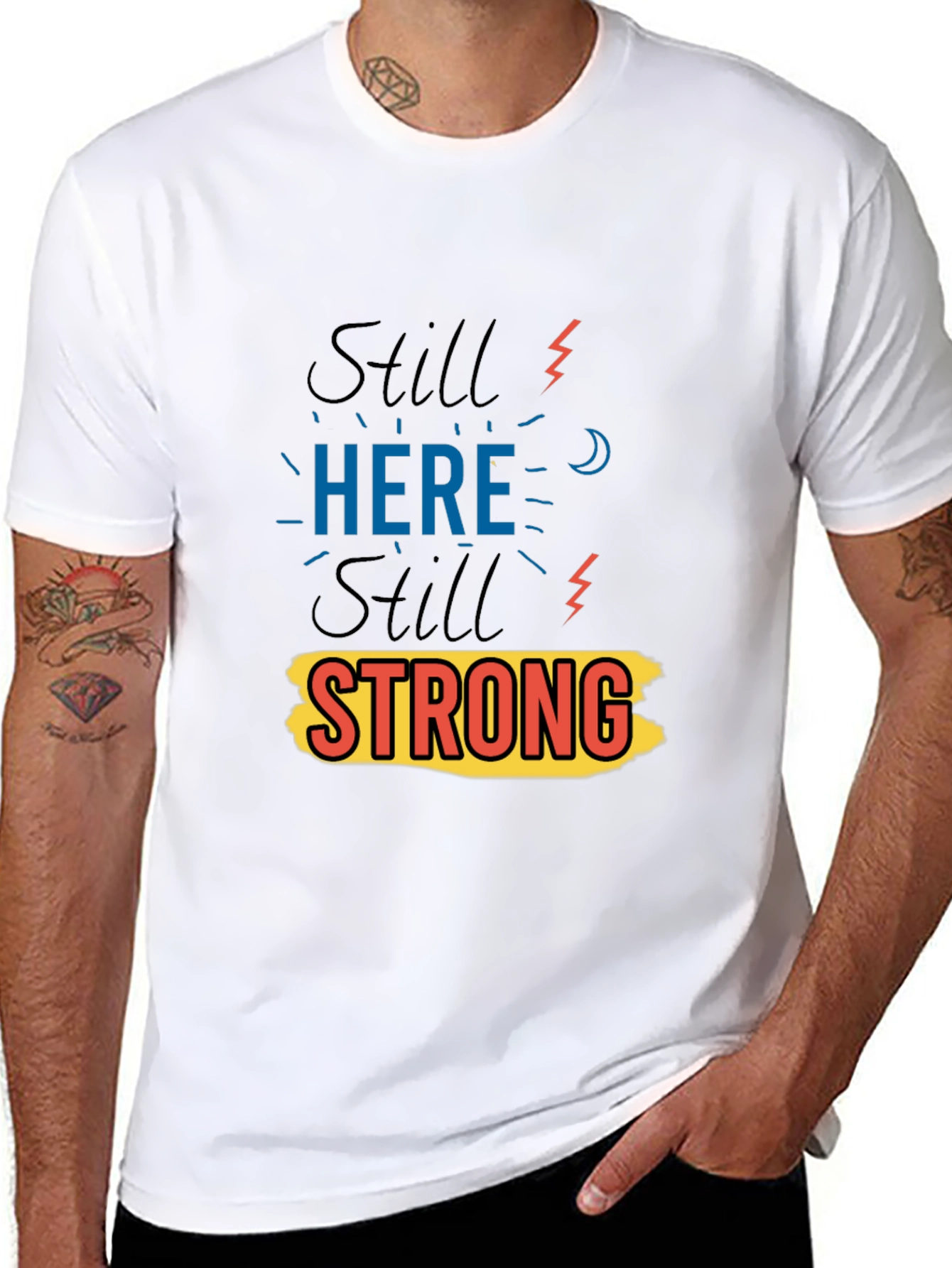 Still Here Still Strong Graphic Print Black T-Shirt
