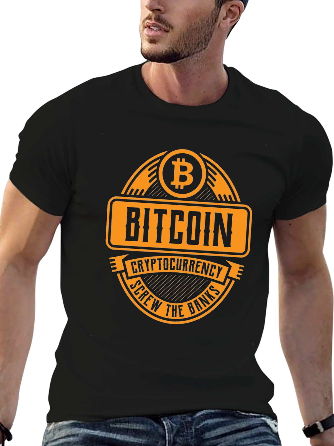 Bitcoin Cryptocurrency T-Shirt - Screw the Banks