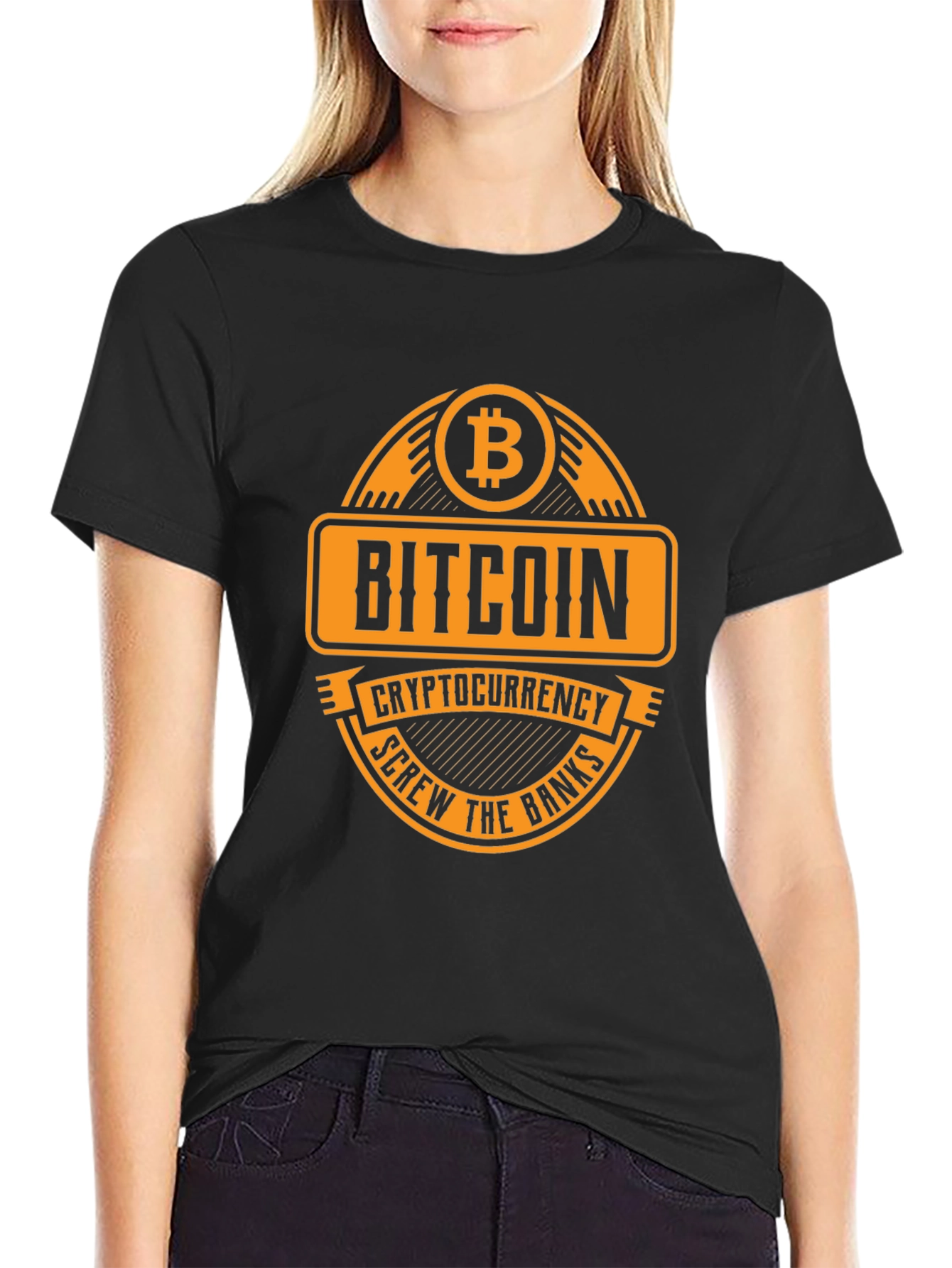 Bitcoin Cryptocurrency T-Shirt - Screw the Banks