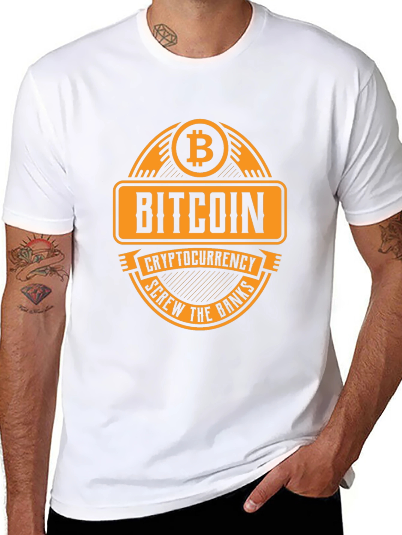Bitcoin Cryptocurrency T-Shirt - Screw the Banks