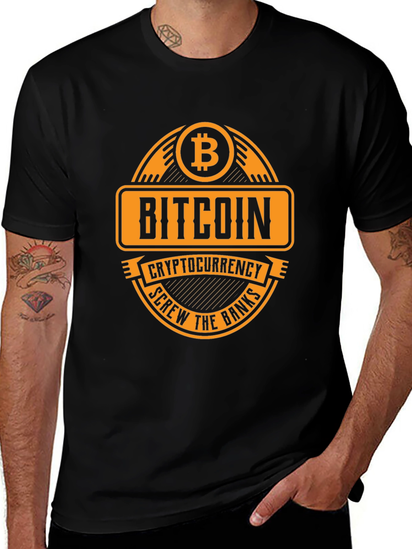 Bitcoin Cryptocurrency T-Shirt - Screw the Banks