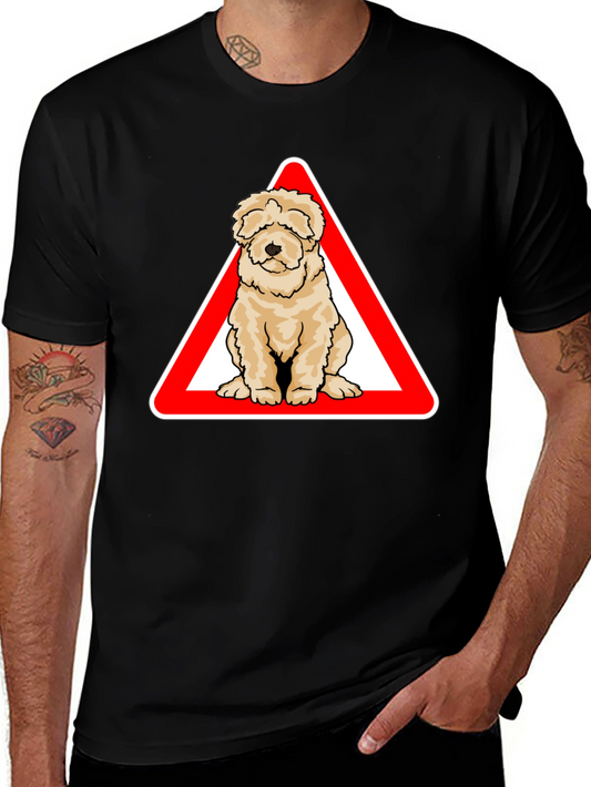 Dog Warning Sign T-Shirt - Cute Pet Lover Apparel