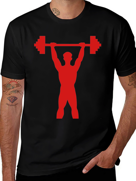 Weightlifter Graphic Tee - Pixel Powerlift Design