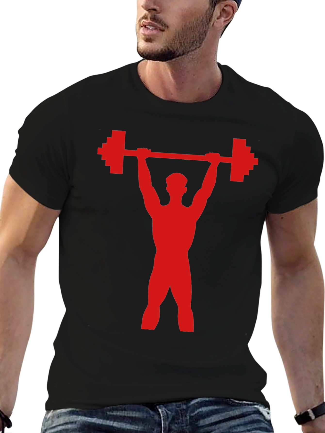 Weightlifter Graphic Tee - Pixel Powerlift Design