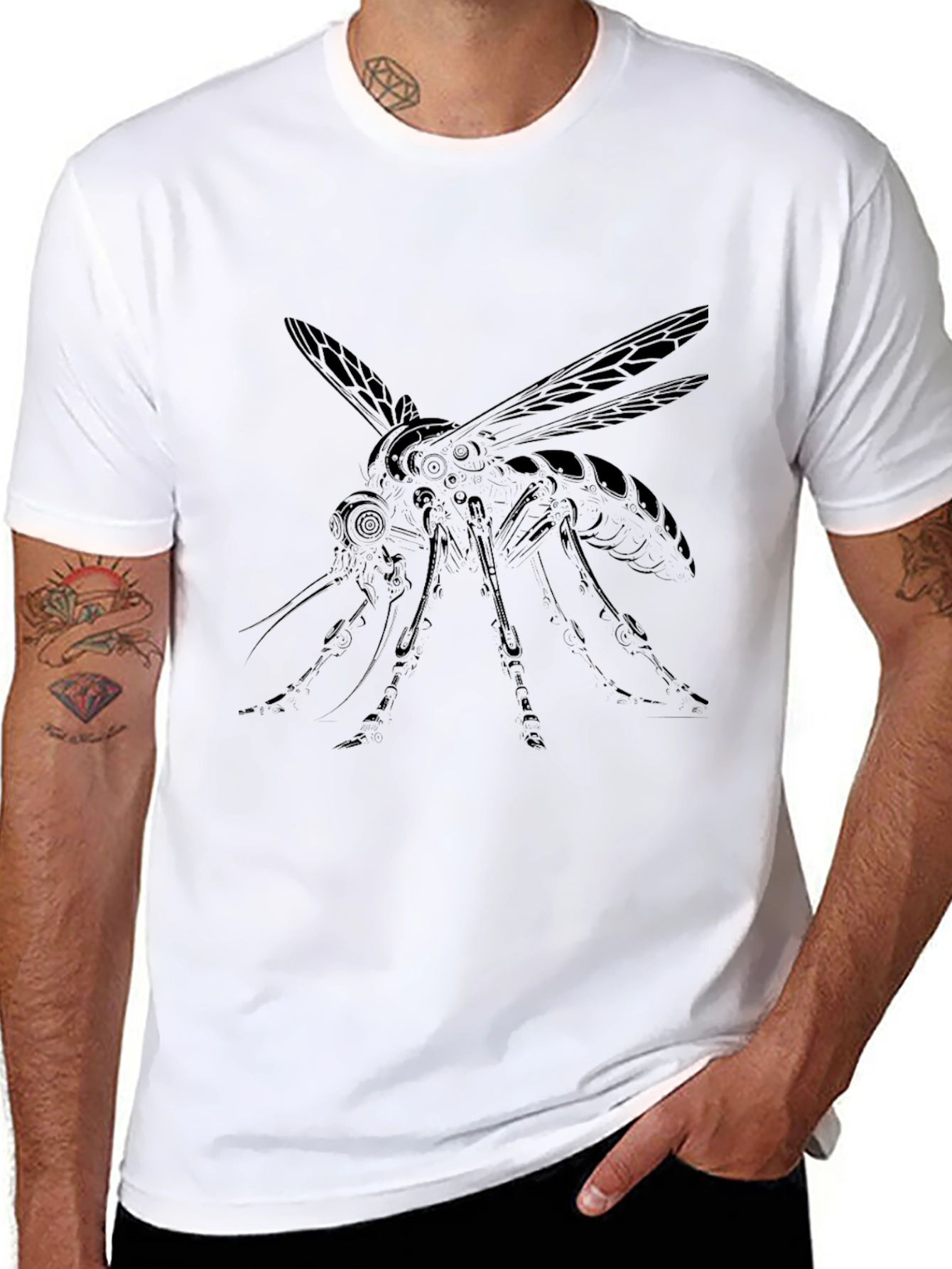 Black Mosquito Graphic Tee for Men