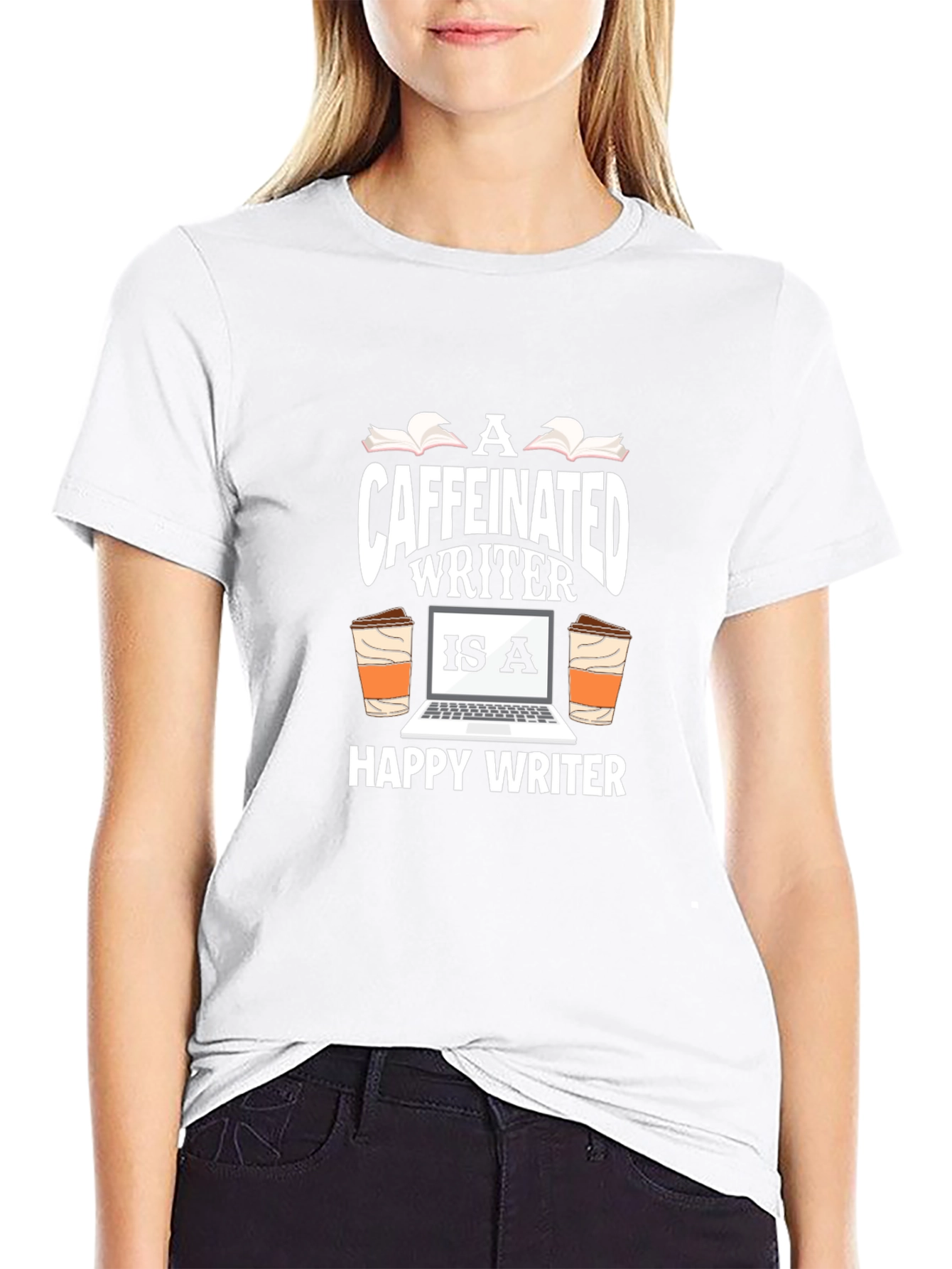 Caffeinated Writer Graphic T-Shirt