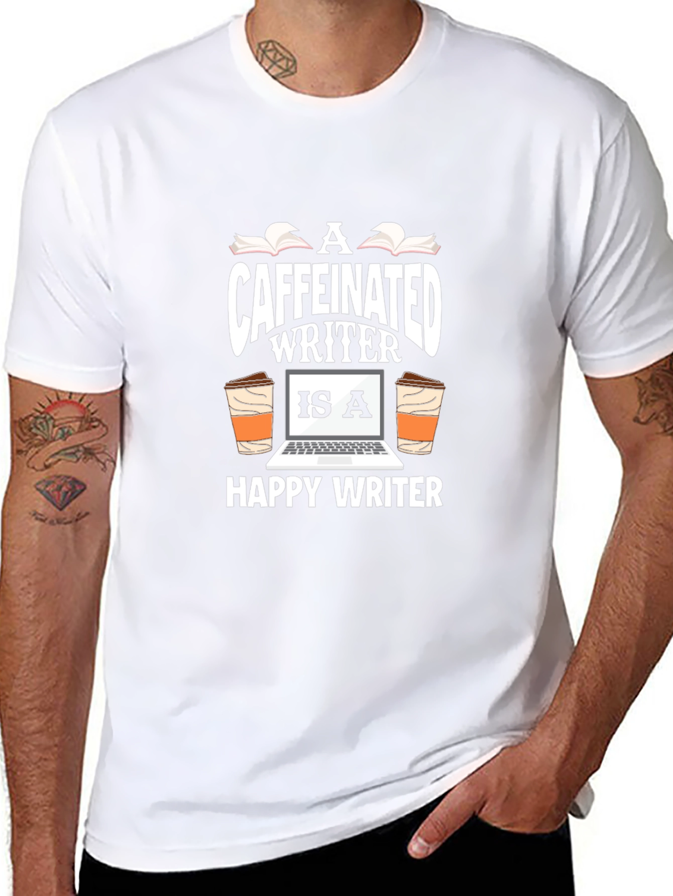 Caffeinated Writer Graphic T-Shirt
