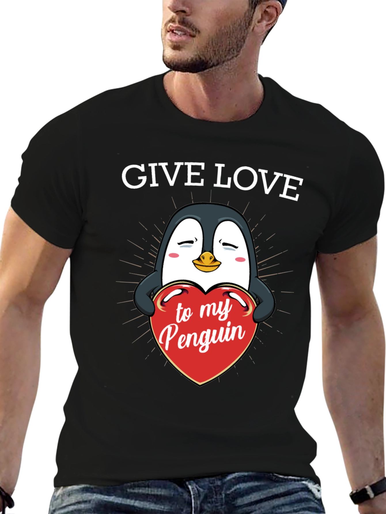 Give Love to My Penguin - Graphic T-Shirt
