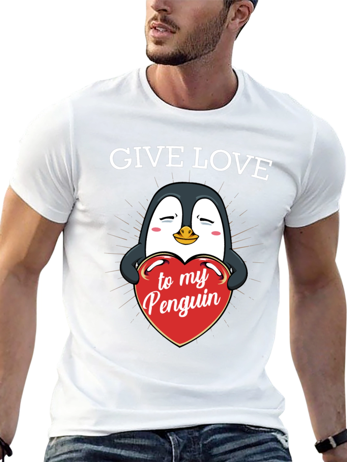 Give Love to My Penguin - Graphic T-Shirt