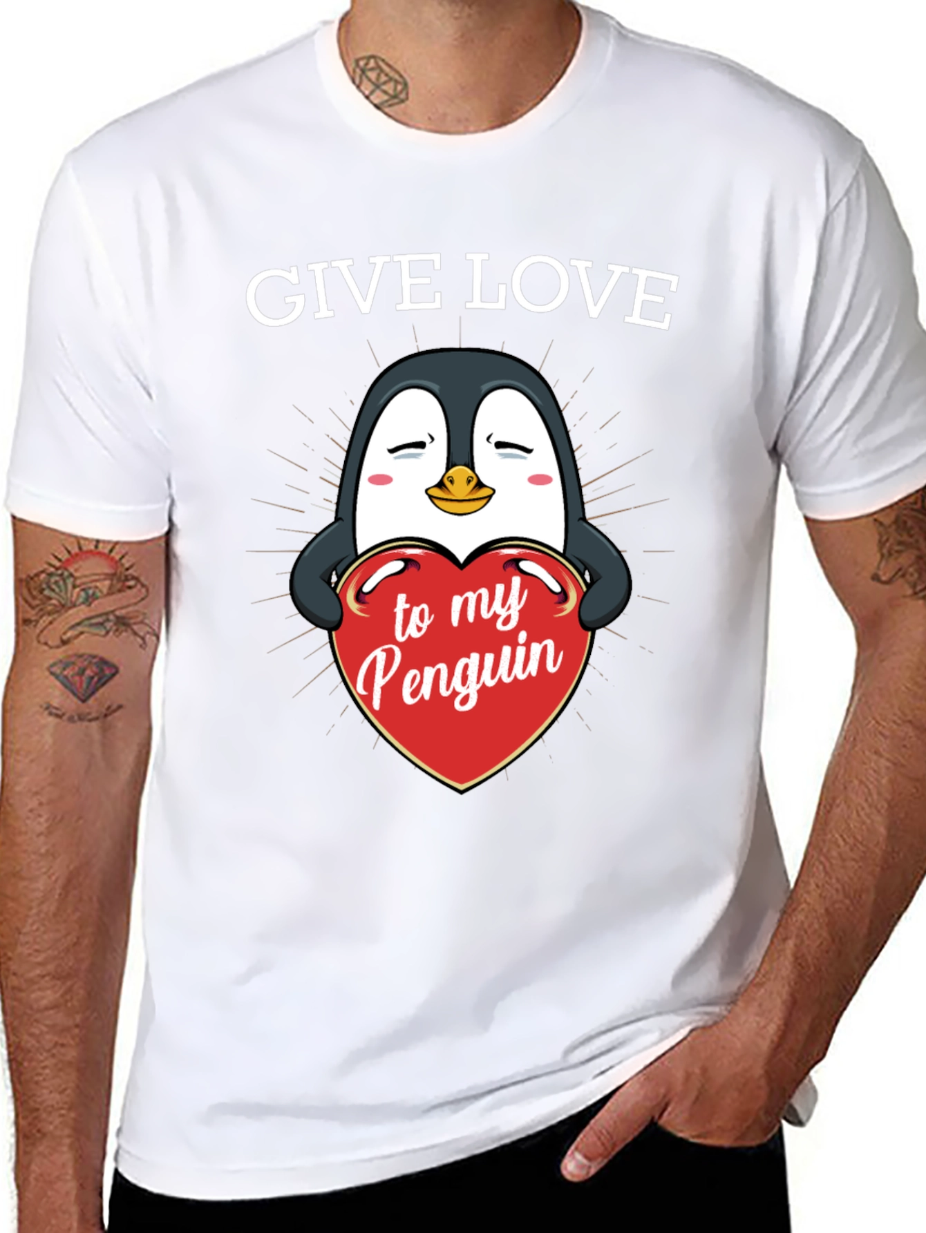Give Love to My Penguin - Graphic T-Shirt