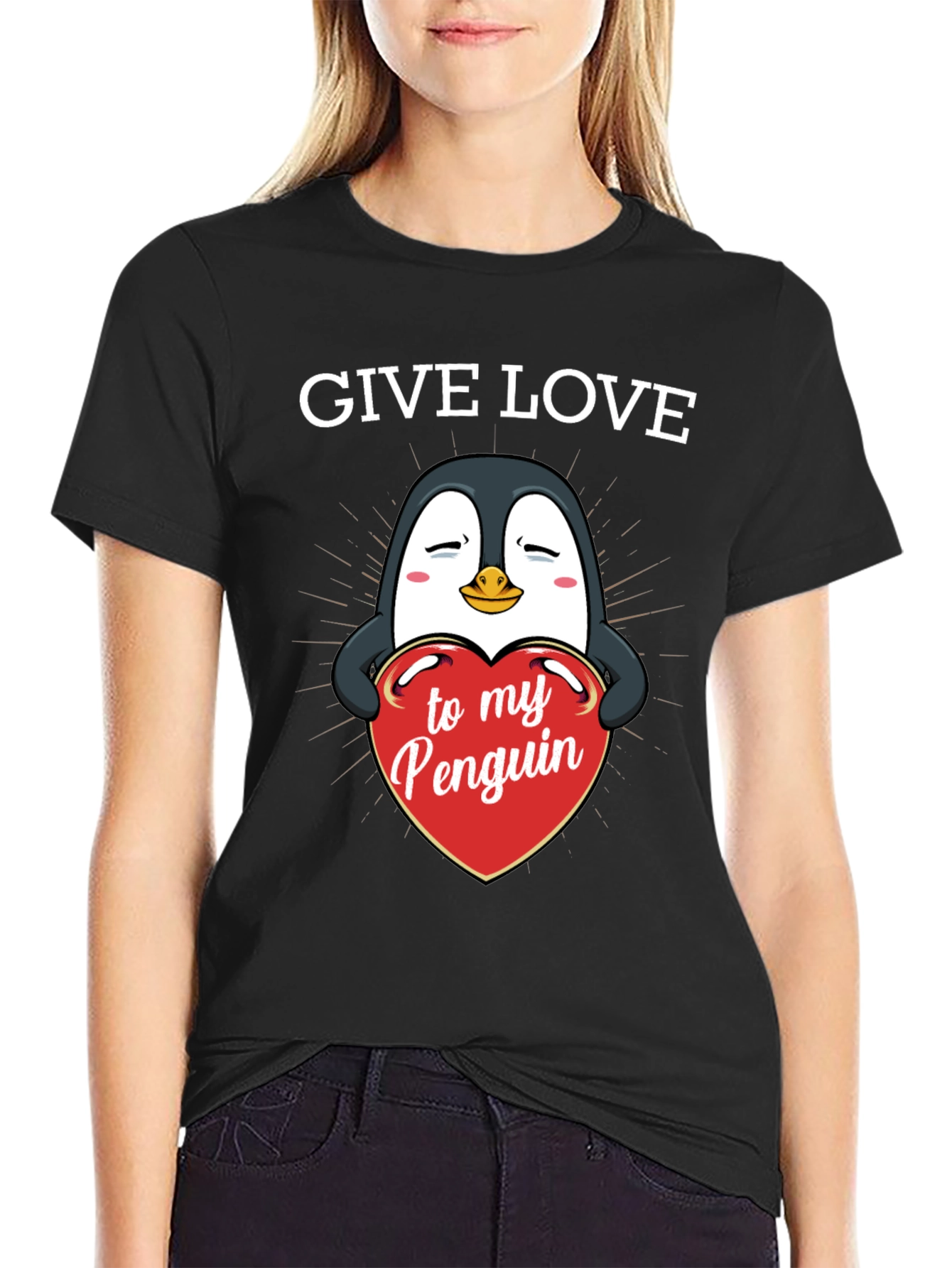 Give Love to My Penguin - Graphic T-Shirt