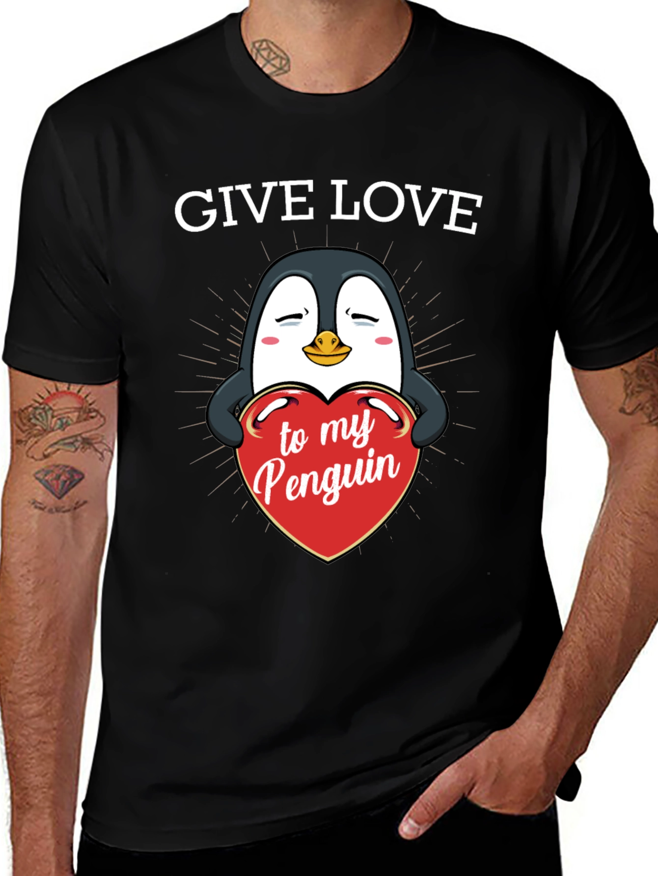 Give Love to My Penguin - Graphic T-Shirt