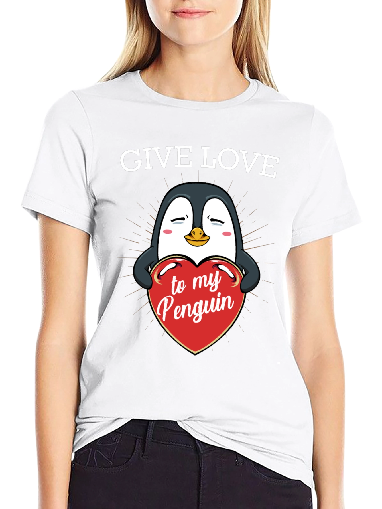 Give Love to My Penguin - Graphic T-Shirt