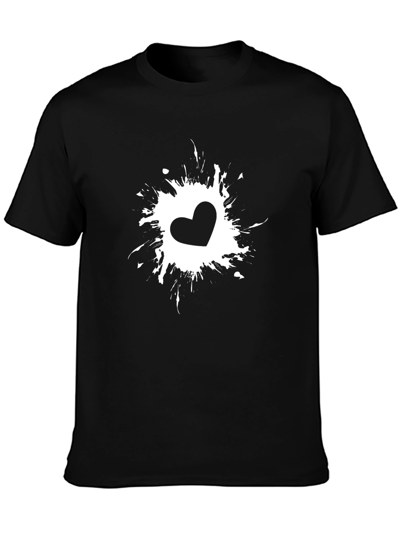 Heart Splash Black T-Shirt