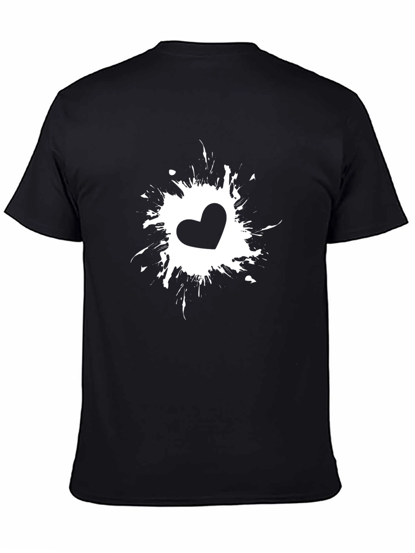 Heart Splash Black T-Shirt