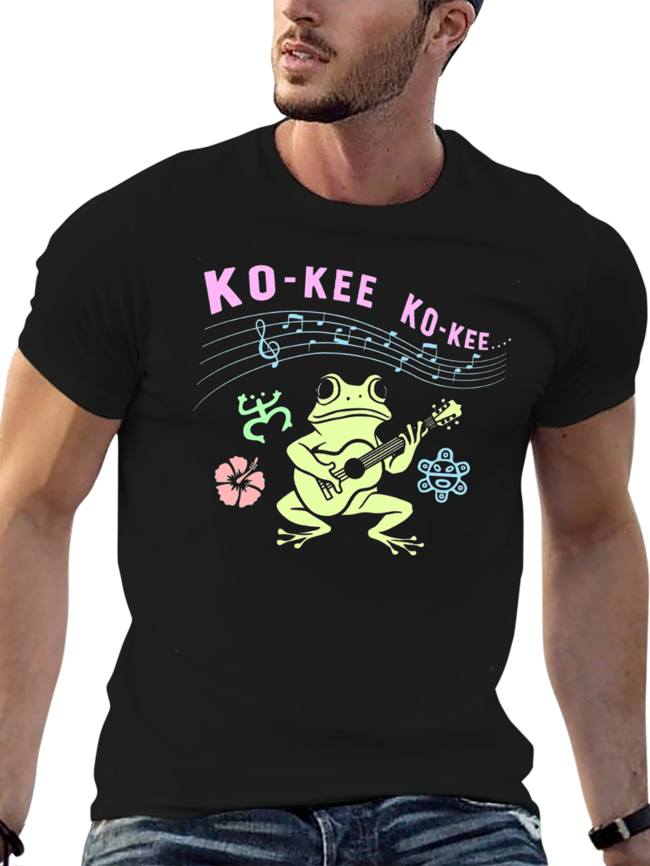 Ko-Kee Frog Guitar T-Shirt - Island Vibes
